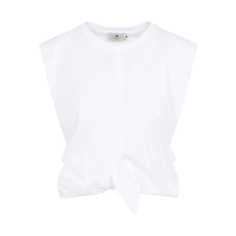 Elisabetta Franchi Pull Col Rond - Blanc