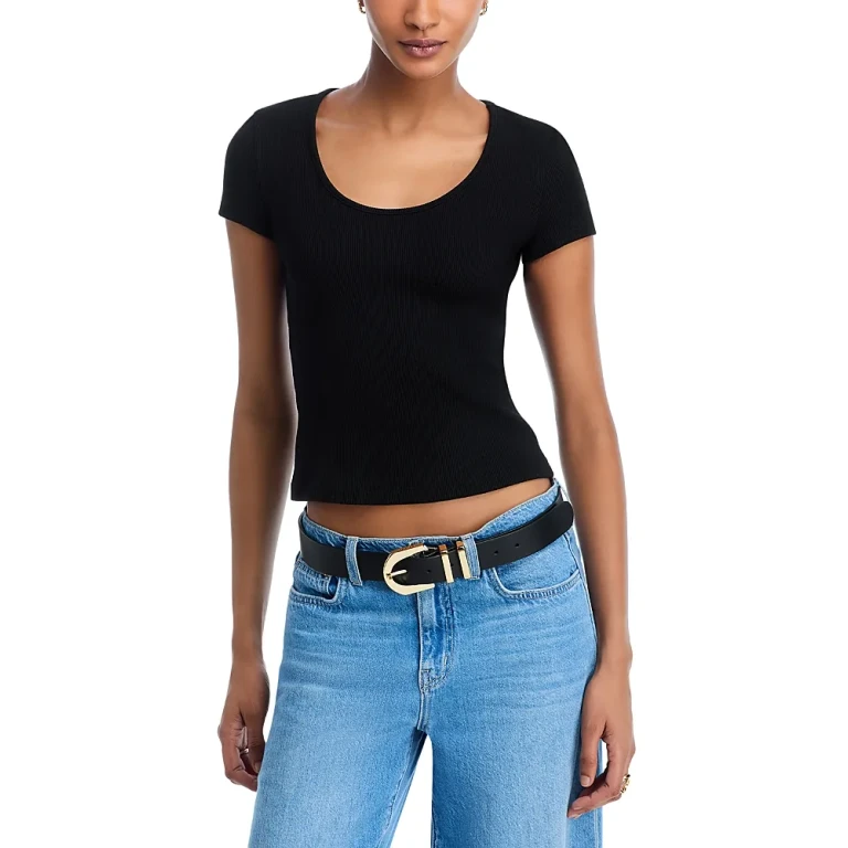 L'Agence Brynlee Short Sleeve Scoop Neck Tee