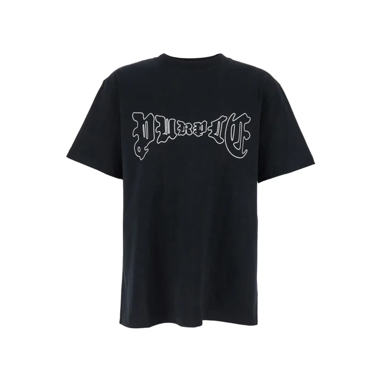 Balmain Black Crewneck T-shirt With Logo Print On The Front In Cotton Man