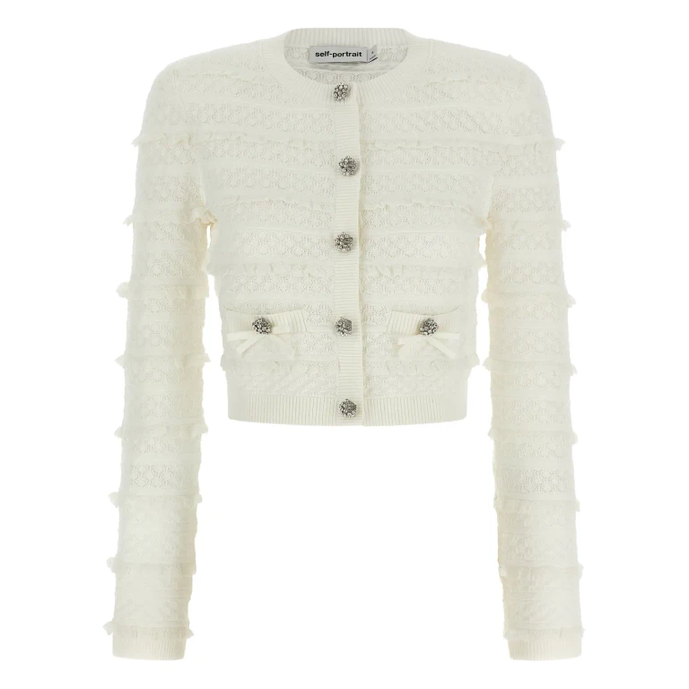 Pointelle diamante cardigan
