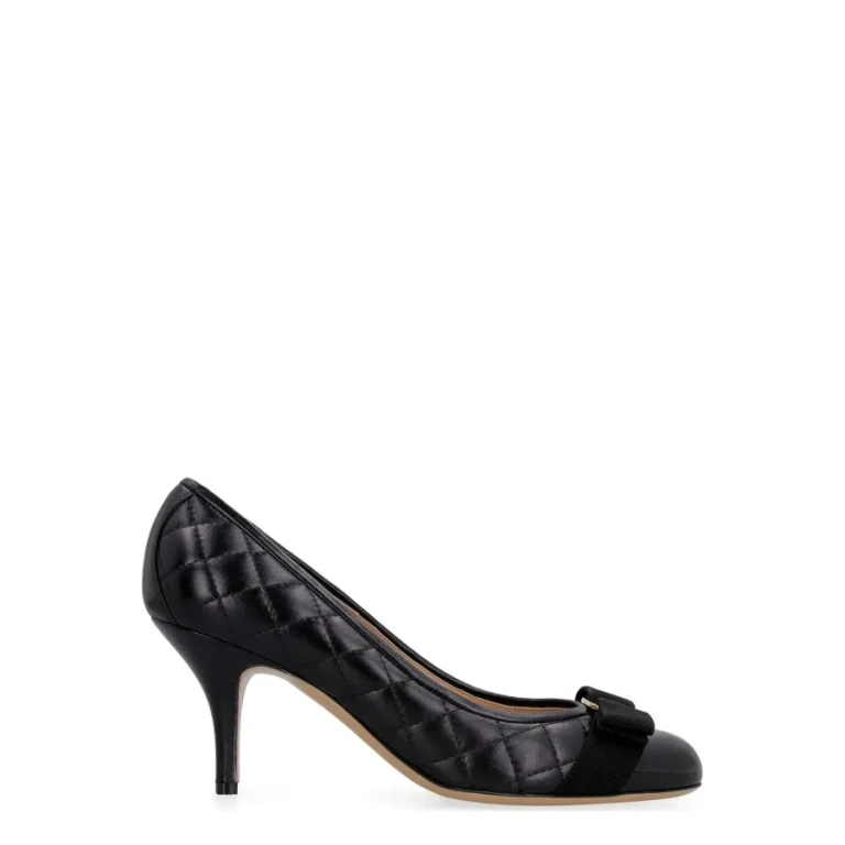 Ferragamo Quilted Vara Bow Pumps