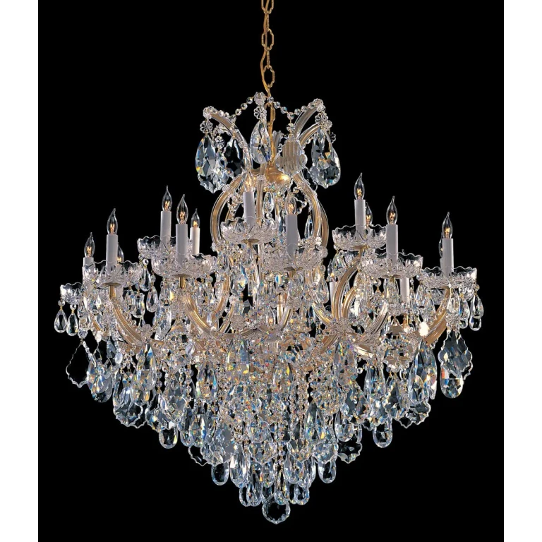 Maria Theresa 19-Light 36" Traditional Chandelier in Gold with Clear Swarovski Strass Crystals