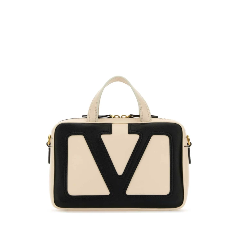 Valentino Garavani Ivory Leather Viva Superstar Handbag Butterwhitenero Borse A Mano - Women
