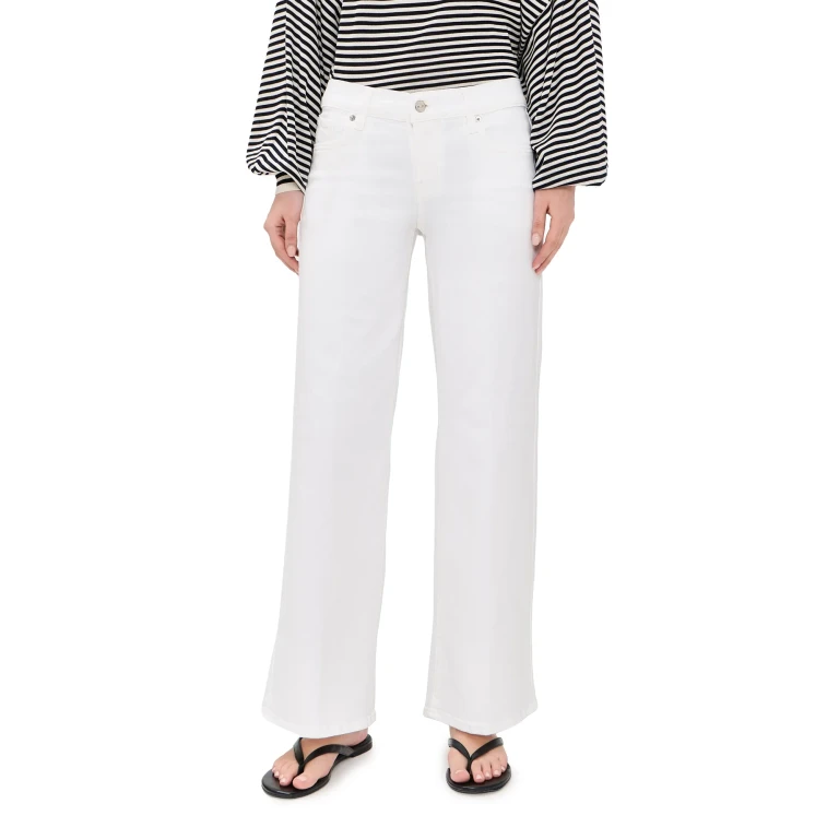 FRAME Low Rise Le Slim Palazzo Jeans White 34