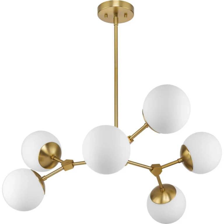 Brushed Bronze Six Light Chandelier from the Haas Collection