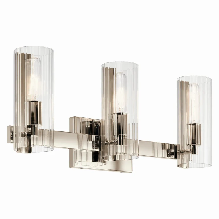 Polished Nickel Bathroom Vanity Light from the Jemsa Collection