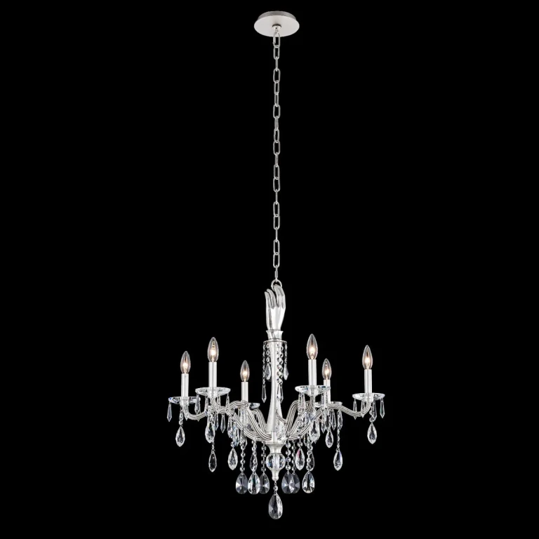 Pewter Six Light Chandelier from the Venere Collection