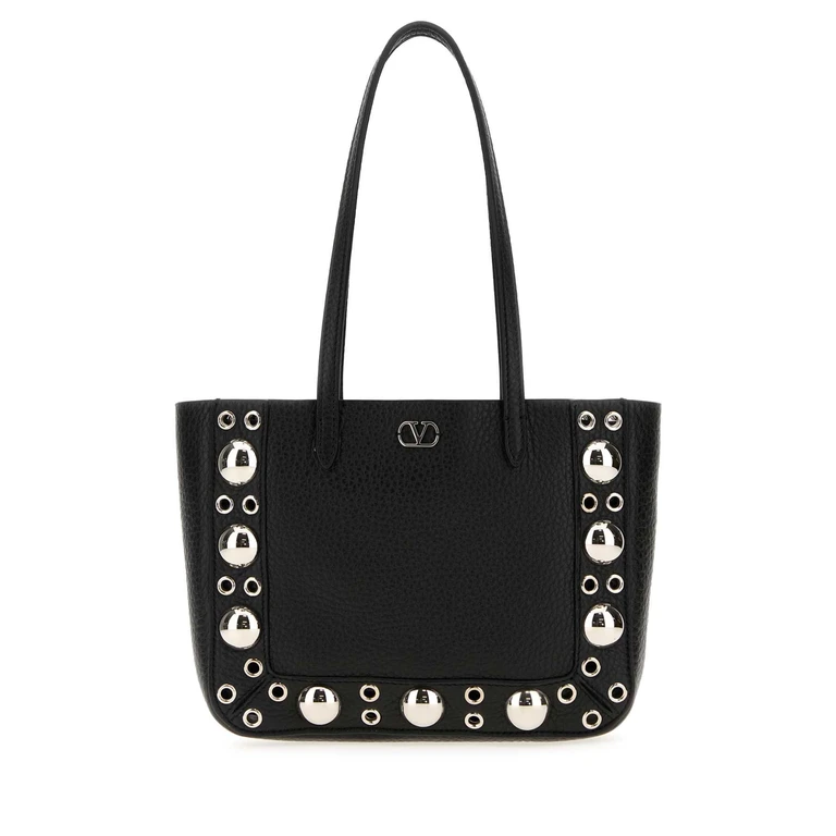 Valentino Garavani Black Leather Nellcãte Handbag Nero Calf - Bos Taurus Borse A Mano - Women