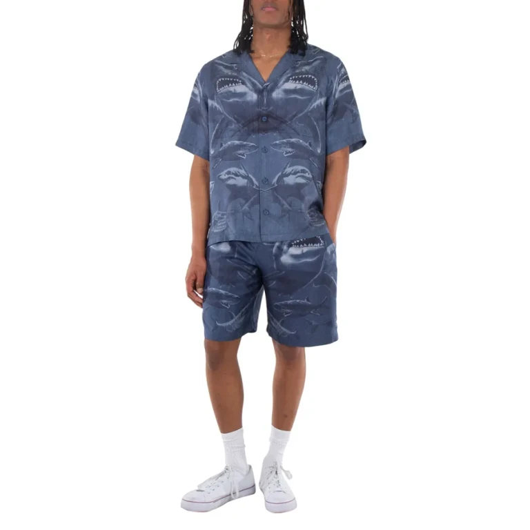 Burberry Shark-Print Silk Shorts