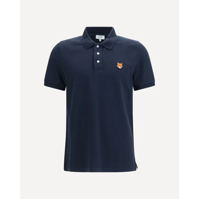 Maison Kitsuné Fox Head Polo in organic cotton piqué