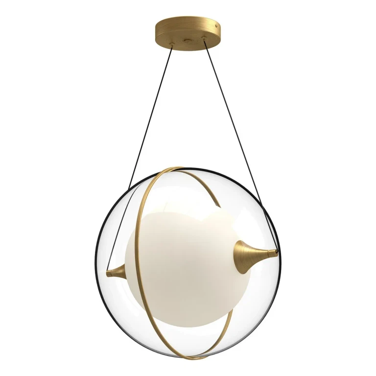Brushed Gold LED Pendant from the Aries Collection