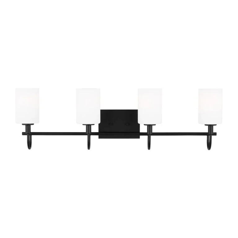Oak Moore 4-Light LED Bathroom Vanity Light in Midnight Black