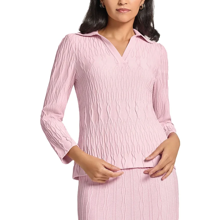 Misook Spread Collar Top