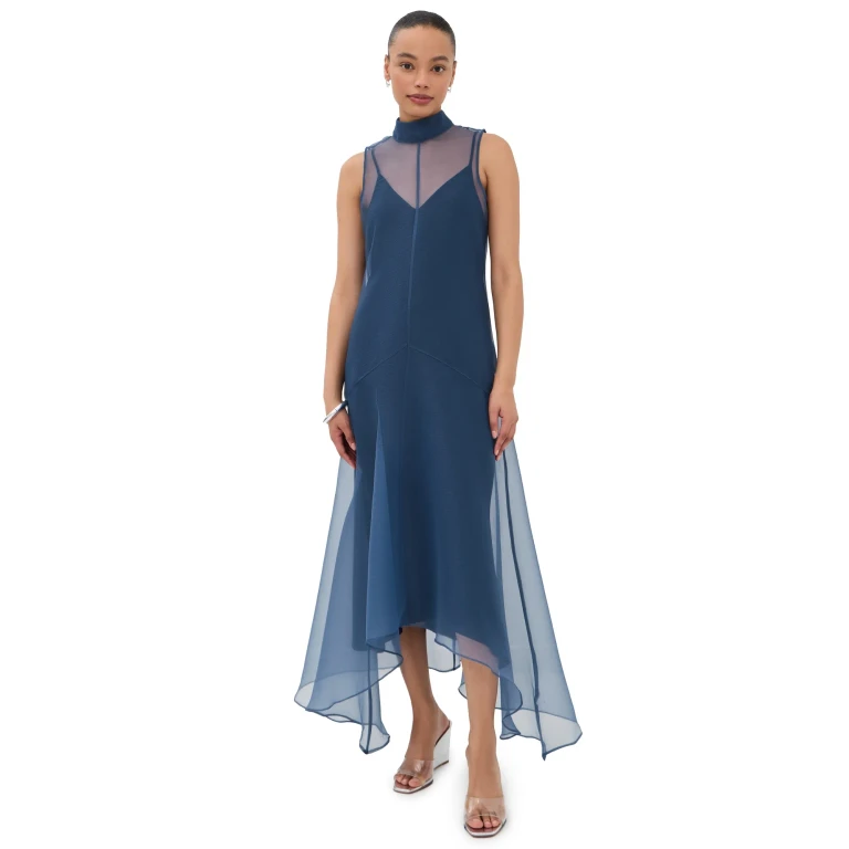 STAUD Auden Dress Navy XS