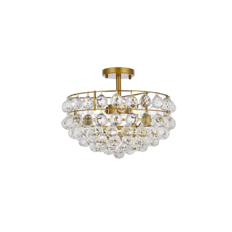 Brass Three Light Flush Mount from the Savannah Collection