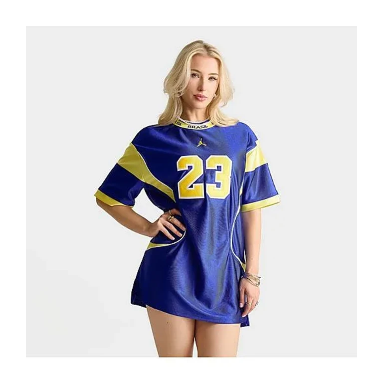 Jordan Women's Brooklyn Brazil Jersey Dress in Old Royal/Yellow Pulse Size: XS