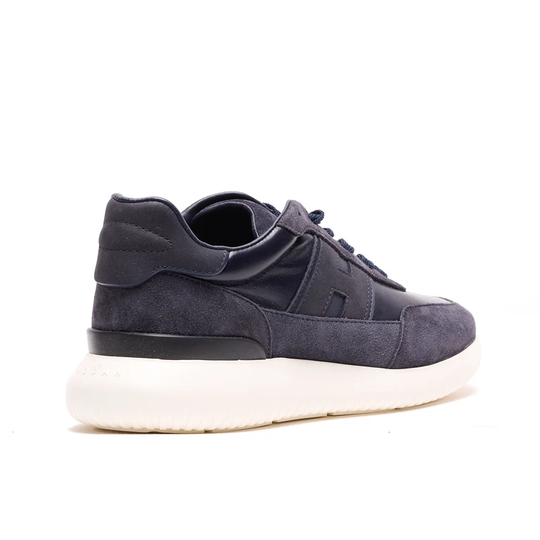 Hogan Sneakers Blue Suede And Leather - Men