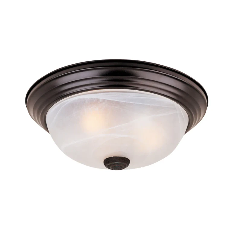 Oil Rubbed Bronze Two Light Flushmount from the Decorative Flushmount Collection