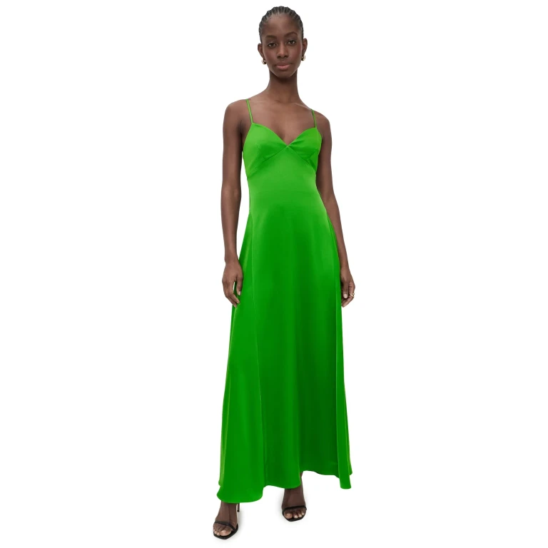 Susana Monaco Satin Slip Dress Shamrock 0