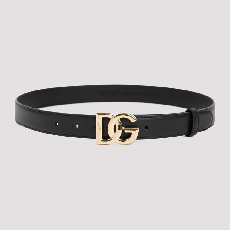 DOLCE & GABBANA - Dolce & Gabbana Logo Leather Belt