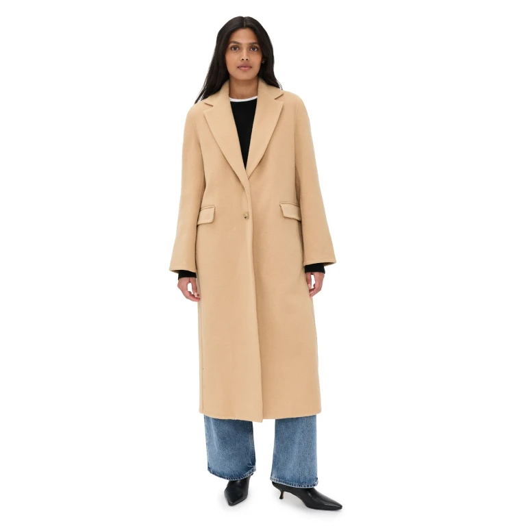 Vince Single Breasted Classic Coat Camel L