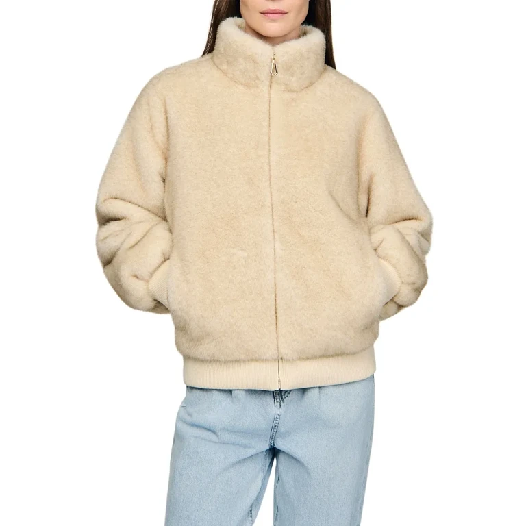 Sandro Babel Faux Fur Jacket