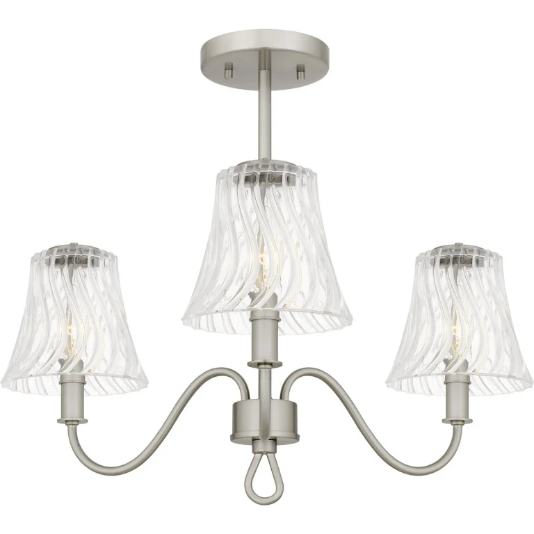 Brushed Nickel Semi-Flush Mount from the McKinney Collection