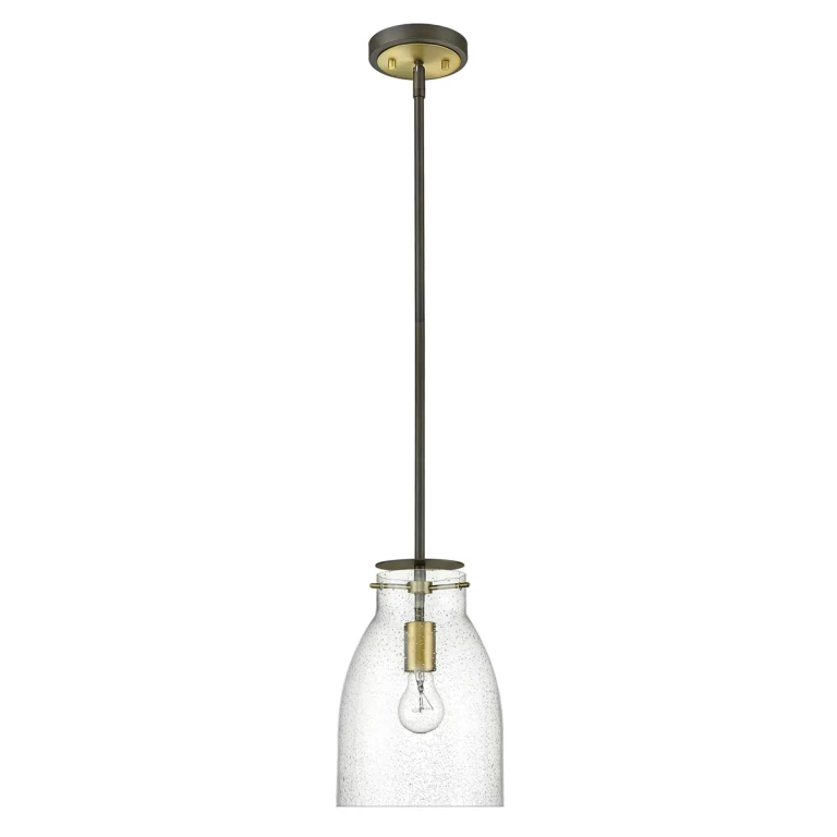 Oil Rubbed Bronze and Antique Brass One Light Pendant from the Shelby Collection