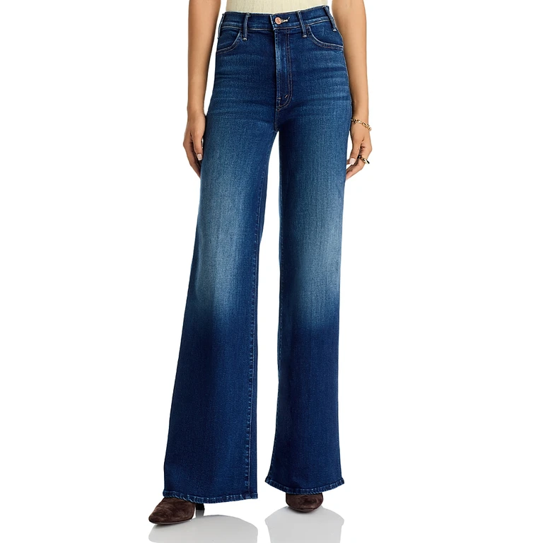 Mother The Hustler Roller Sneak High Rise Jeans in Troublemaker