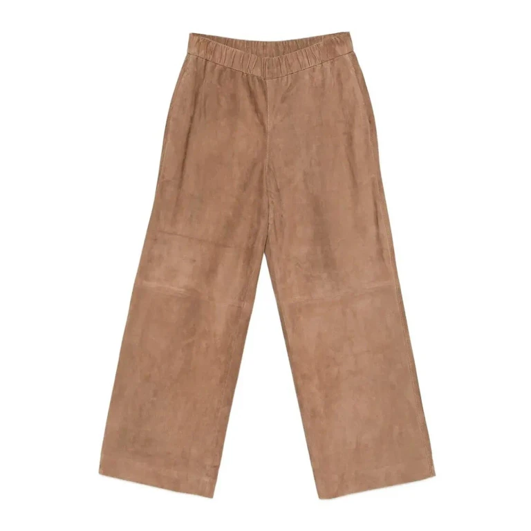 Manzoni24 Pantalons En Cuir - Marron