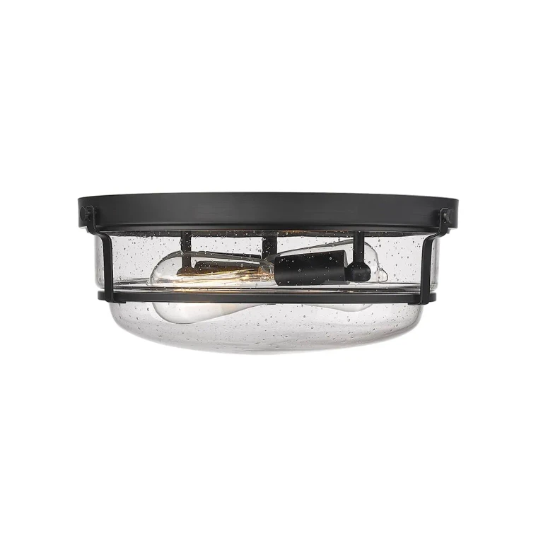 Matte Black Two Light Flushmount from the Mayson Collection