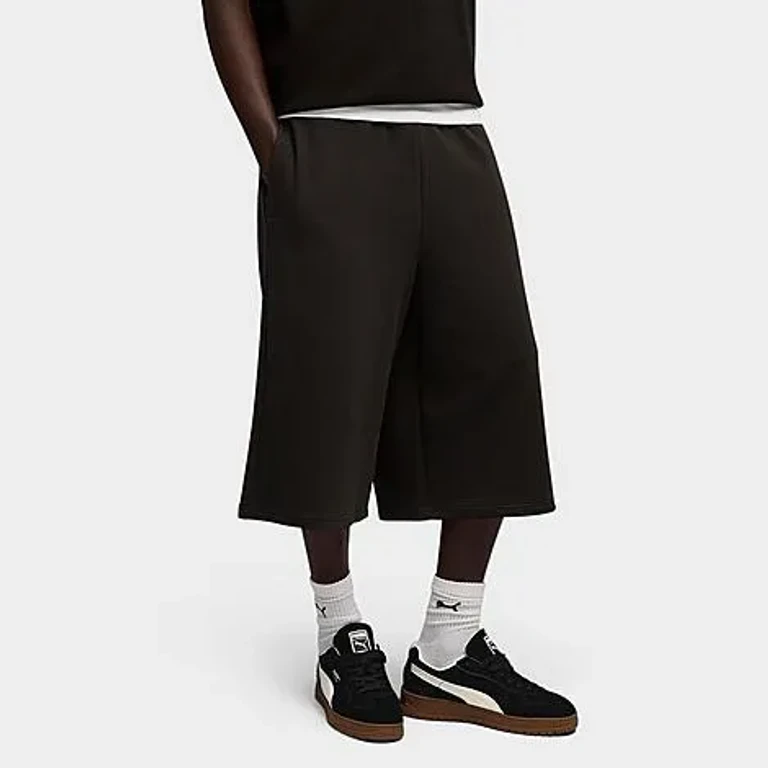Men's Puma Wardrobe Essentials Relaxed 16" French Terry Shorts in Puma Black Size: Small