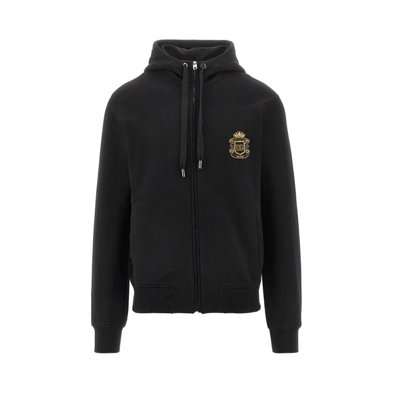 Felpa con zip Dolce & Gabbana con patch araldico