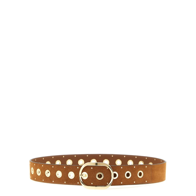 Pinko Studded belt Brown Lamb Leather (ovis Aries) - Women