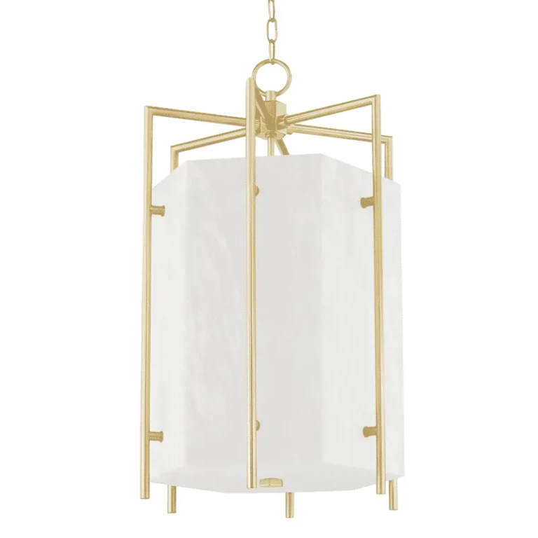 Aged Brass LED Pendant from the Flatbush Collection