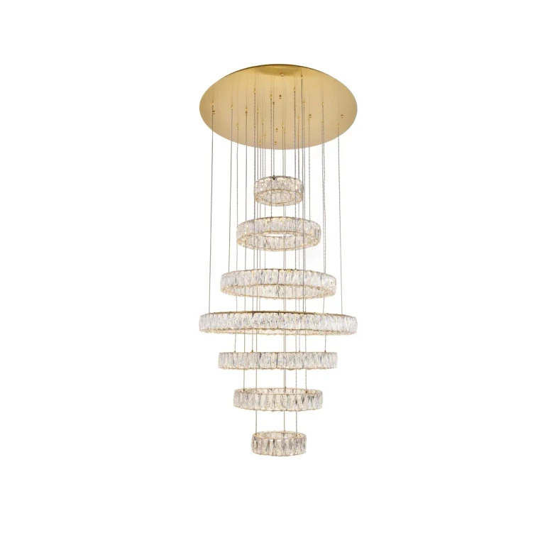 Gold LED Chandelier from the Monroe Collection