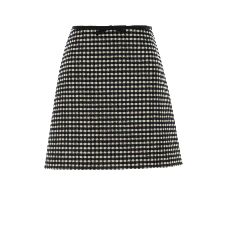 Valentino Garavani Embroidered Flannel Mini Skirt Avorionero Gonne - Women