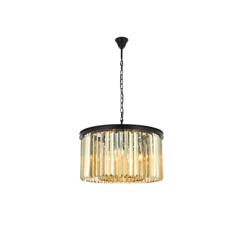 Matte Black Eight Light Chandelier from the Sydney Collection