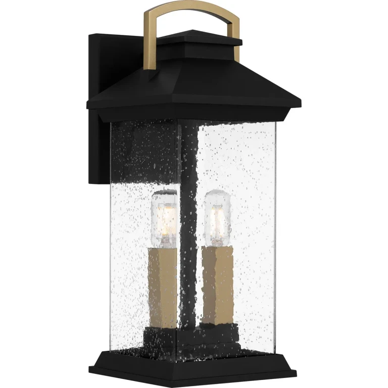Earth Black Two Light Outdoor Wall Mount from the Henderson Collection
