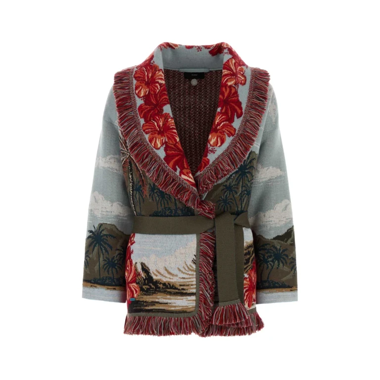 Alanui Embroidered Wool Blend Hidden Bay Cardigan