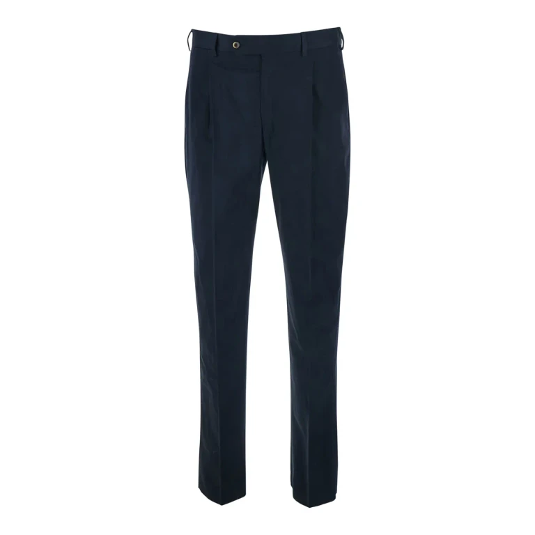 PT Torino Blue Pants With Belt Loops And Two Welt Pockets On The Back In Cotton For Men