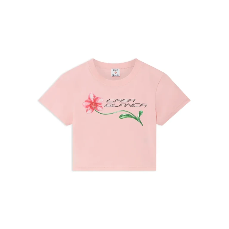 Casablanca Orchid Logo Cropped Baby Tee