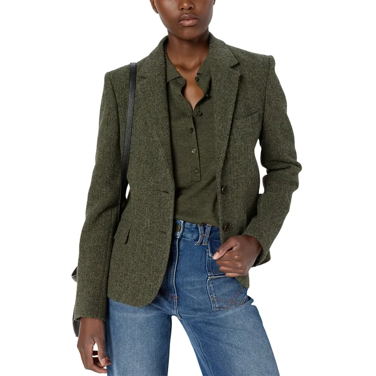 Gerard Darel Noelie Wool Herringbone Blazer