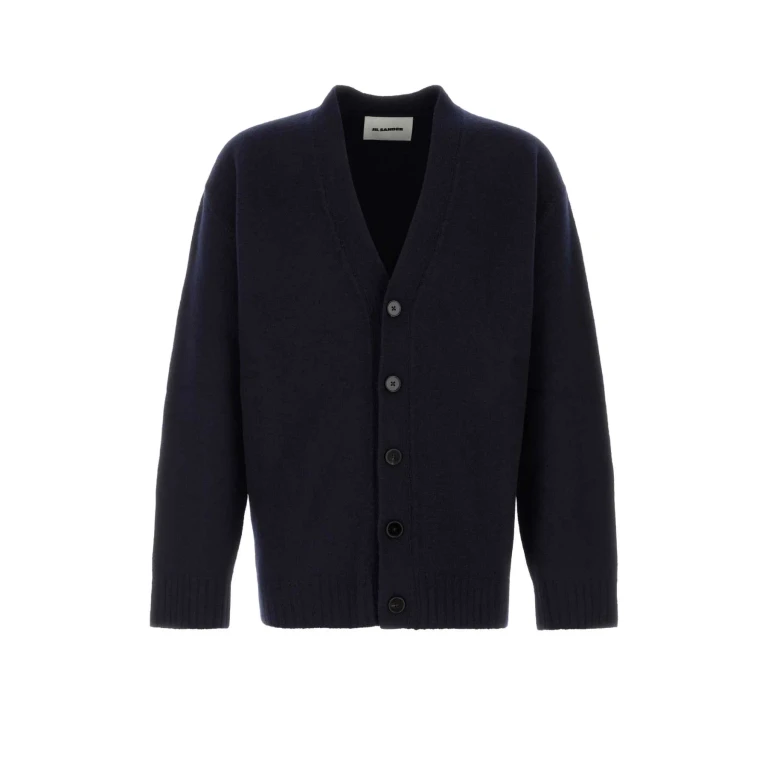 Jil Sander Dark Blue Wool Cardigan