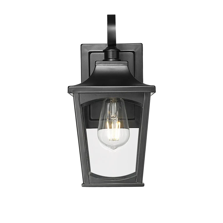 Powder Coated Black One Light Outdoor Wall Sconce from the Curry Collection