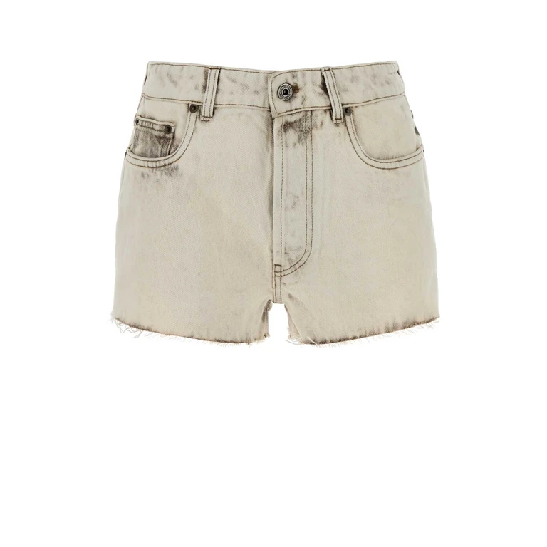 Miu Miu White Denim Shorts Bianco Exterior: Cotton - Women