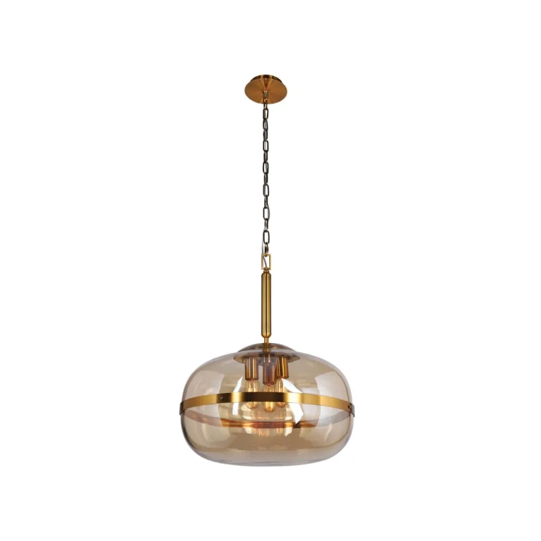 Ancient Brass Three Light Pendant from the Nottingham Collection