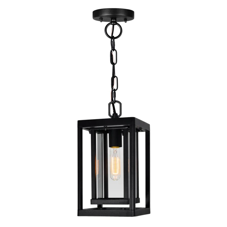 Black One Light Outdoor Hanging Pendant from the Mulvane Collection