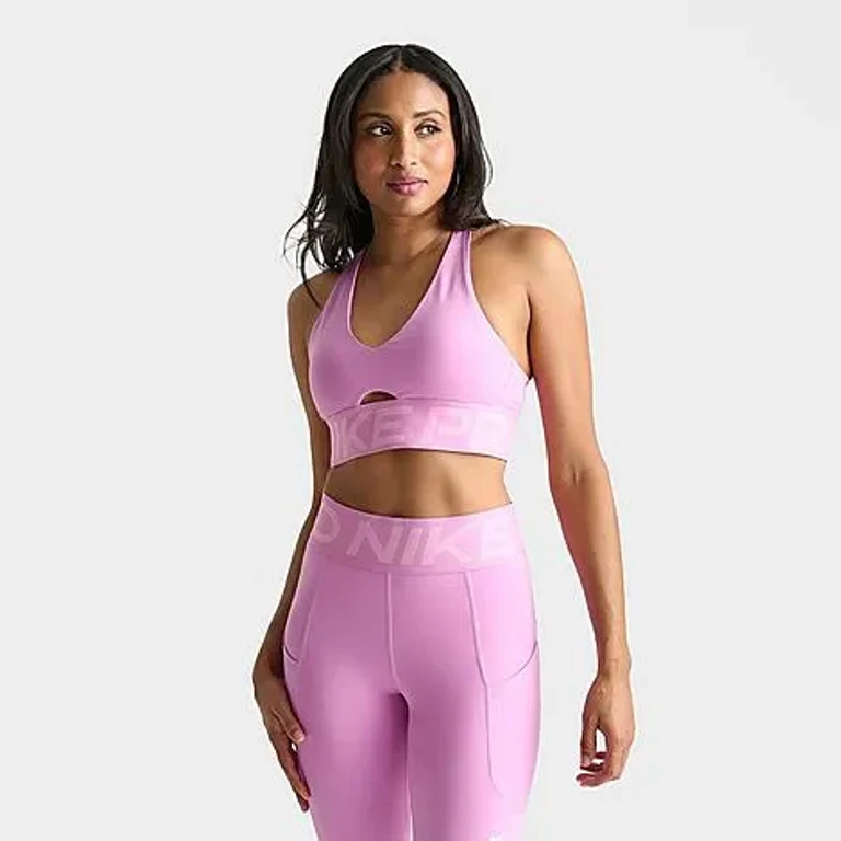 Nike Women's Pro Sculpt Medium-Support Padded Sports Bra in Light Magenta/Pink Rise/White Size: XS