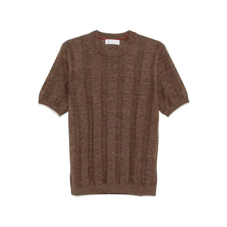 Brunello Cucinelli Pull Col Rond - Marron